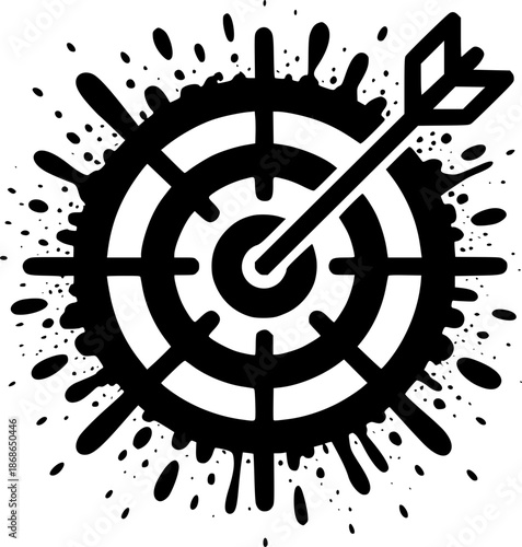 Bullseye: Arrow strikes the center of a target, showcasing precision and achievement.