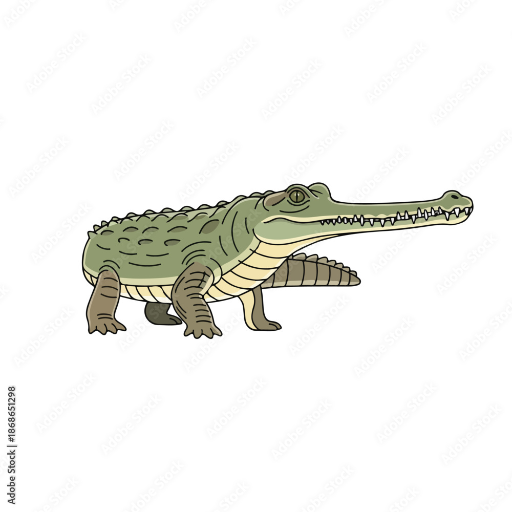 Naklejka premium Cute cartoon green tyrannosaurus rex dinosaur vector illustration of a fun jurassic reptile isolated as a wild animal art drawing