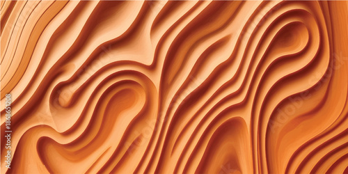 Red wooden texture background with natural grain patterns inspired by sand dunes and waves