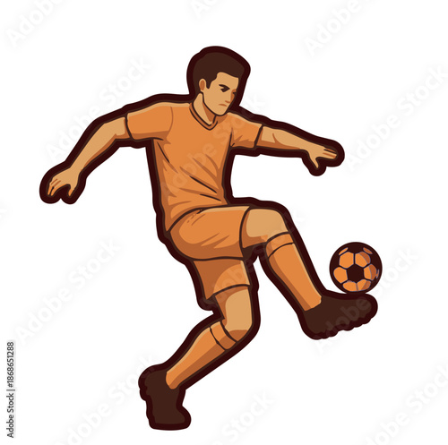soccer player kicking ball