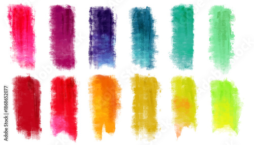 Set of Grunge elements for social media. Paintbrush brush strokes templates. Design rectangle text boxes or speech bubbles. Vector dirty distress texture banners for social networks story and posts.