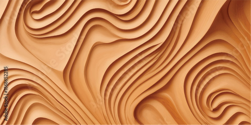 Curved wooden pattern with flowing wavy design for textured background