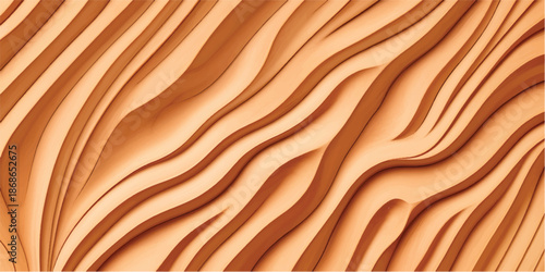 Luxury abstract wood background featuring smooth carved wave texture and natural grain pattern for modern interior walls and designer furniture surfaces