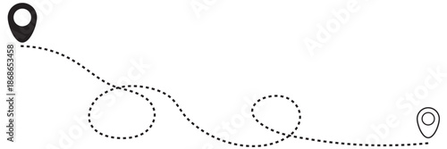 Flat route location icon. Map distance sign. vector illustration