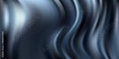 Black dark gray blue abstract elegant background. Drapery. Curtain. Fabric material. Soft folds. Wave stripe line. Gradient. Empty space. black background