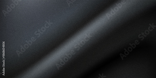 Black dark gray blue abstract elegant background. Drapery. Curtain. Fabric material. Soft folds. Wave stripe line. Gradient. Empty space. black background