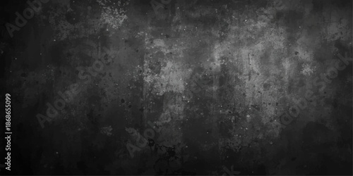 A dark grunge metal background featuring an old aged texture on a rough dirty surface with vintage grey stone and black concrete pattern for a textured wallpaper backdrop design