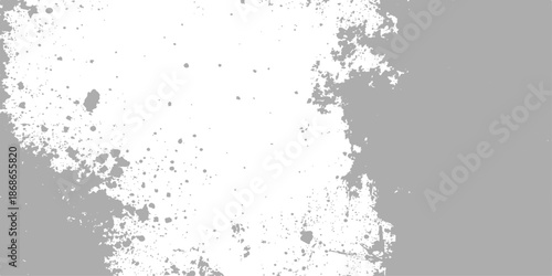 Vintage black ink splat and dark paint splatter pattern on an abstract grunge paper texture with a dirty vector border illustration