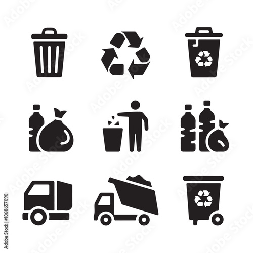 recycle bin icon set