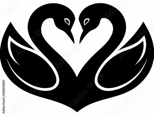 Swans isolated on white background Vector