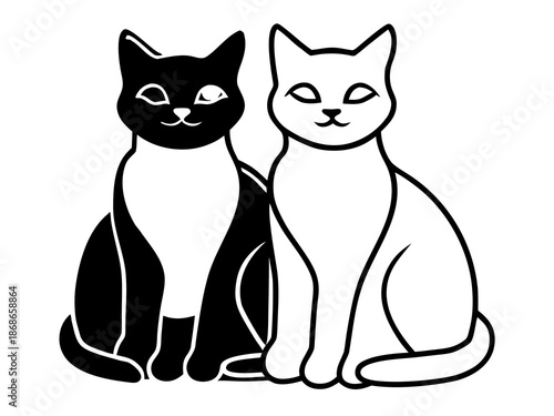 Cats isolated on white background Vector