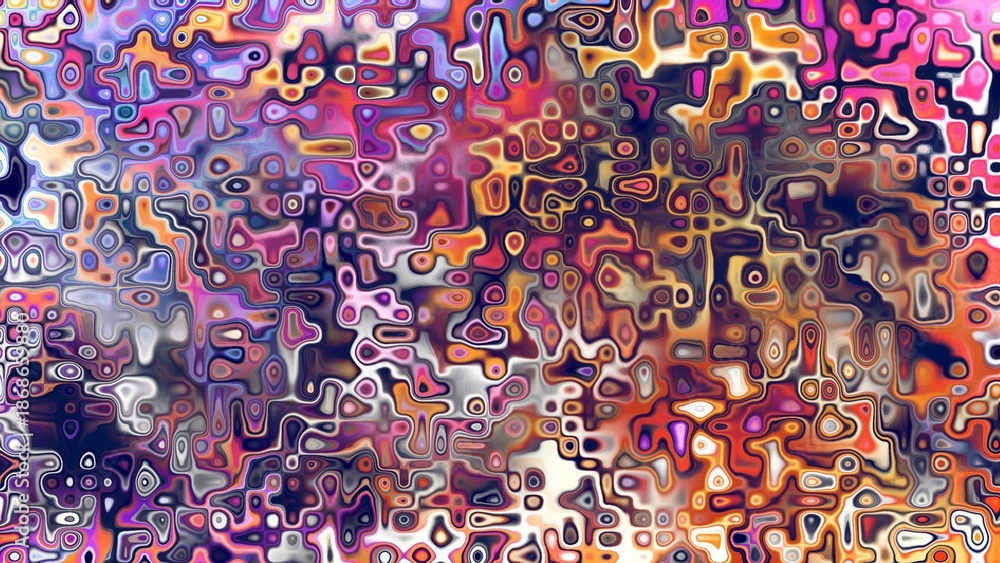 Obraz premium Abstract organic cellular texture with soft purple and pink tones, fluid mosaic pattern and dreamy digital surface