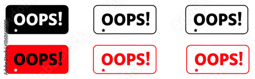 oops speech bubble icon set