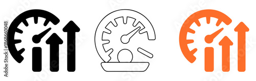 rising performance speed growth icons