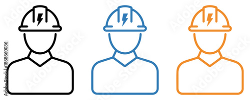 electrician avatar icon set
