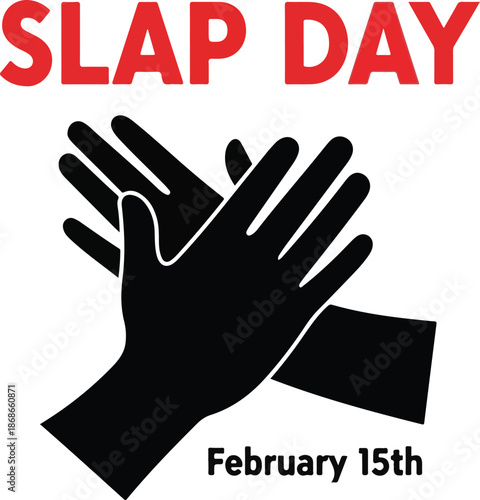 Slap Day February 15th Greeting Card Template: Anti-Valentine's Week Illustration