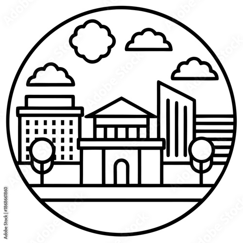 urban renewal, illustration line art 