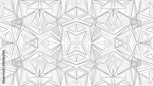 Geometric pattern with triangles and lines on white background