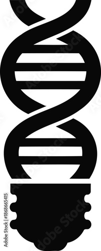 Dna double helix light bulb illustration