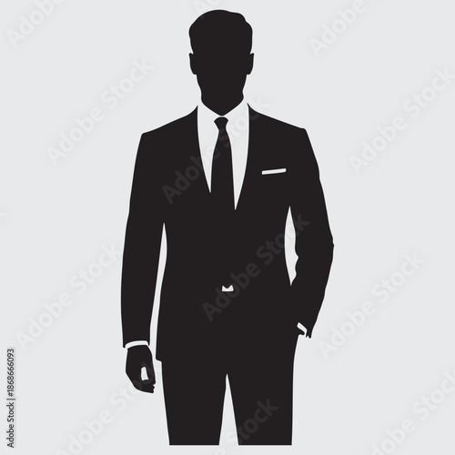 Silhouette of a businessman in a suit