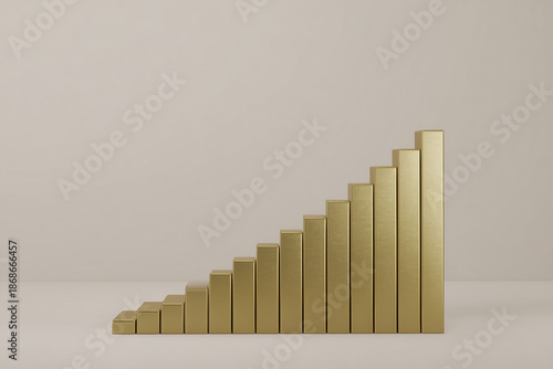 Financial growth and investment concept with gold assets