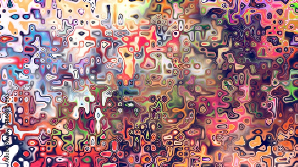 Fototapeta premium Abstract organic cellular texture with soft purple and pink tones, fluid mosaic pattern and dreamy digital surface