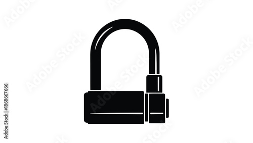 Black padlock icon symbol flat minimalist vector isolated on white background