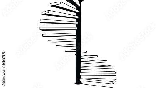 Minimalist black bookshelf with books in flat vector design isolated on white background