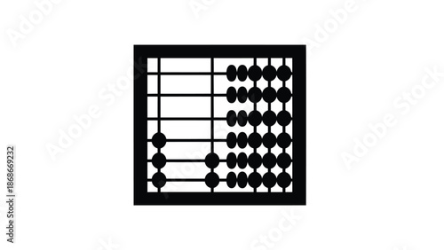 Abacus , flat illustration of traditional counting tool isolated on white background