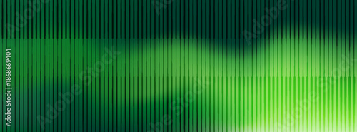 Dark green neon gradient ribbed glass. Vector ribbed glass texture background. Mesh gradient. acrylic ribbed bath surface. Reeded glass background semitransparent overlay. Bath wall window