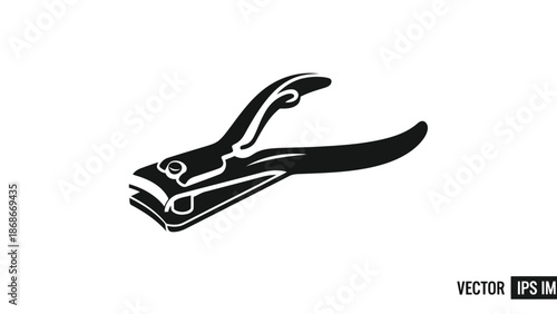 Black silhouette of a clothespin on , flat vector style isolated on white background