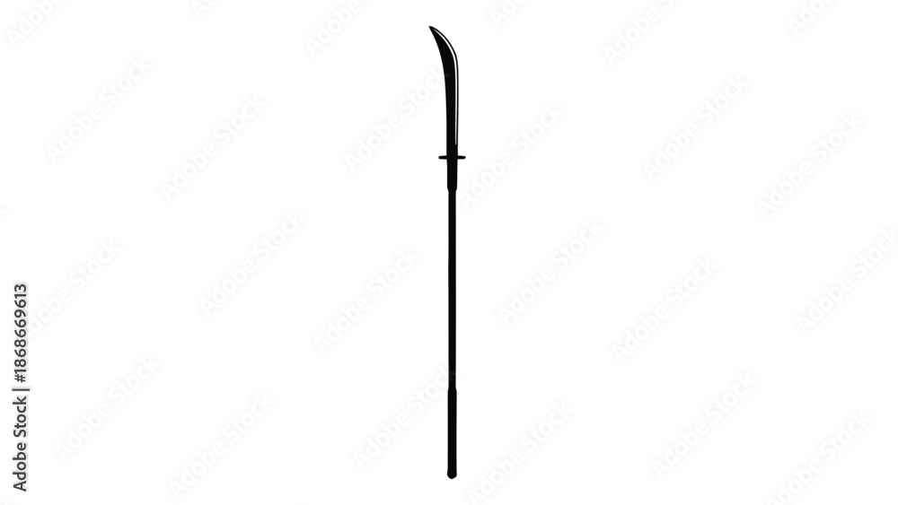 Obraz premium Black katana sword silhouette isolated on white background