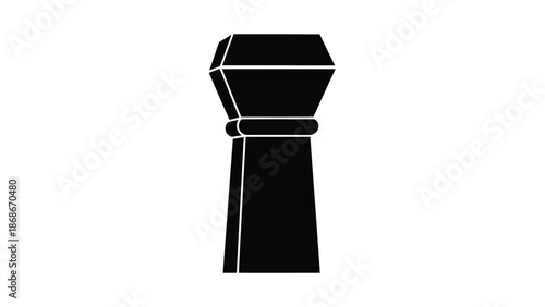 Minimalist black pepper mill icon symbol silhouette isolated on white background