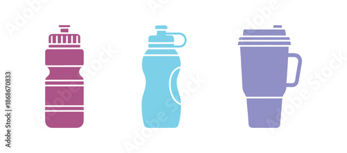 Solid icon of a water bottle, a glyph-style design perfect for websites or mobile apps, ideal for fitness and hydration, featuring a sports bottle vector illustration with editable strokes.