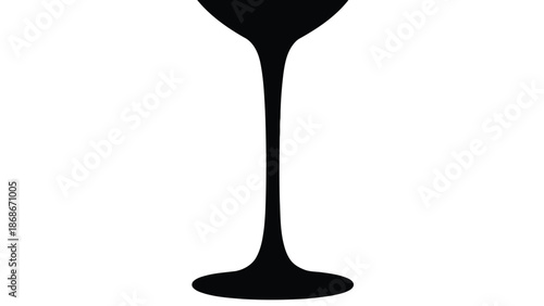 Black silhouette of a martini glass isolated on white background
