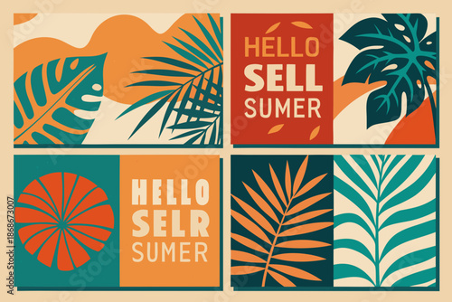 Hello sell summer isolated on white background Vector