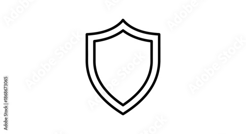 Free Download A simple black and white outline of a classic shield shape representing protection and defense silhouette - GFXLoad