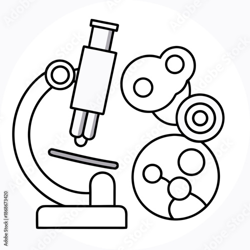Microscope isolated on white background Vector