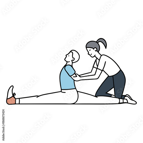 Physical therapy isolated on white background Vector