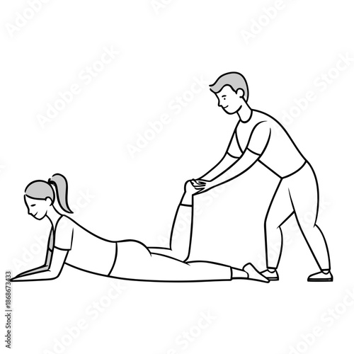 Physical therapy isolated on white background Vector