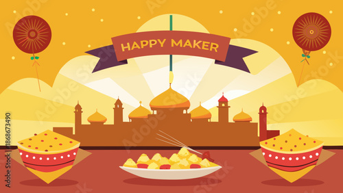 Happy maker isolated on white background Vector