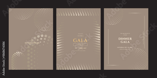 Elegant Gala Invitation Templates for December 25 2027  Modern Design Set