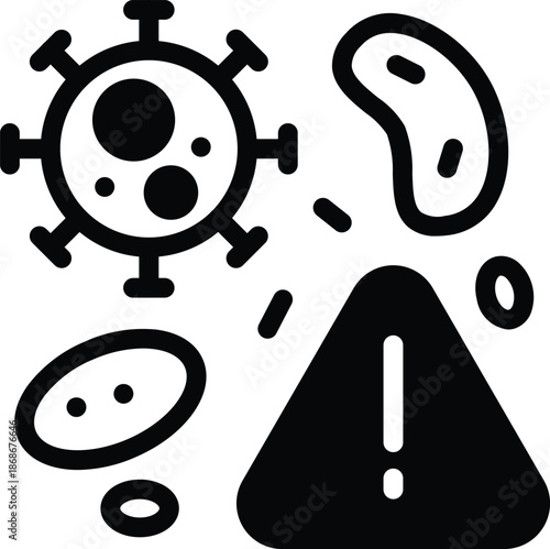 Covid19 Virus Warning Icon for Health Awareness