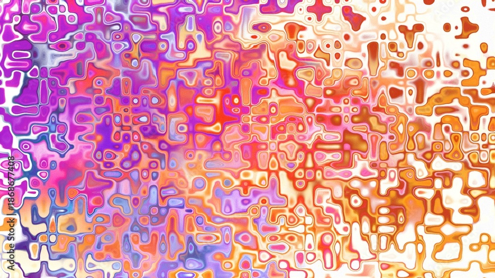 Obraz premium Abstract organic cellular texture with soft purple and pink tones, fluid mosaic pattern and dreamy digital surface