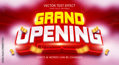 Grand opening 3d editable text effect template