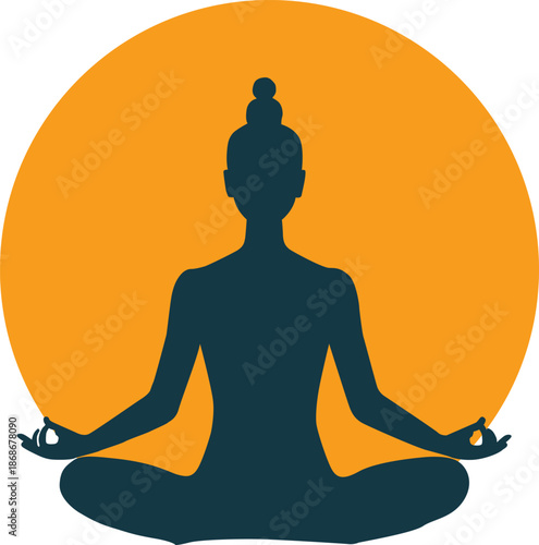 Silhouette of an women meditating and yoga