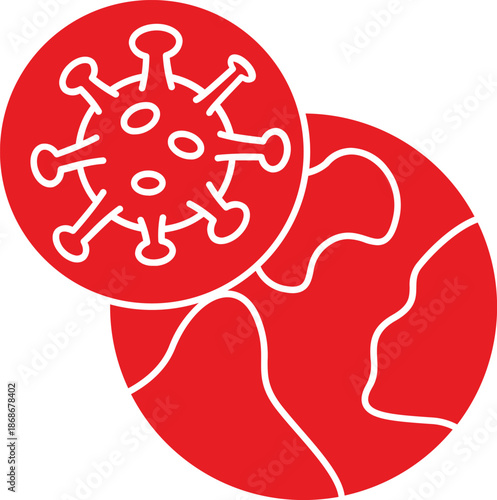 Virus and Earth Globe Illustration for Coronavirus Awareness