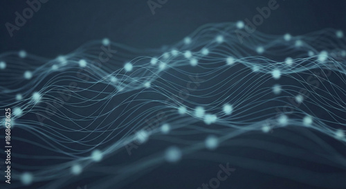 Technology Network Background with Abstract Lines and Nodes