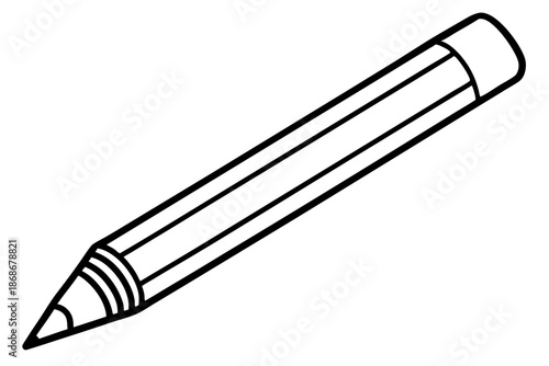 Hand Drawn Classic Pencil Icon – Education Sketch Line Art Vector