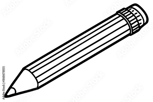 Hand Drawn Classic Pencil Icon – Education Sketch Line Art Vector